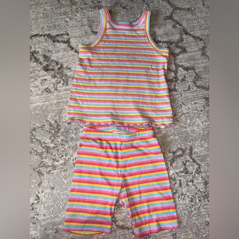 Cat & Jack Rainbow Striped Kids Matching Set